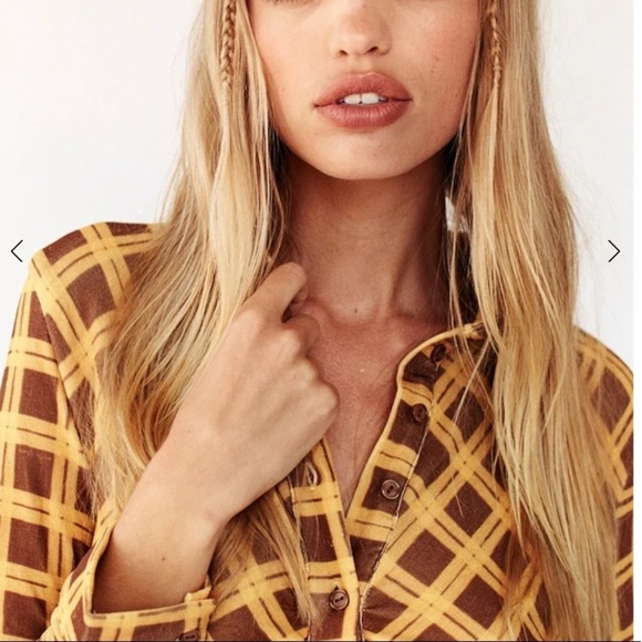 Long Sleeve Checked Button Down Mini Shirt  Dress - Picture 16 of 16